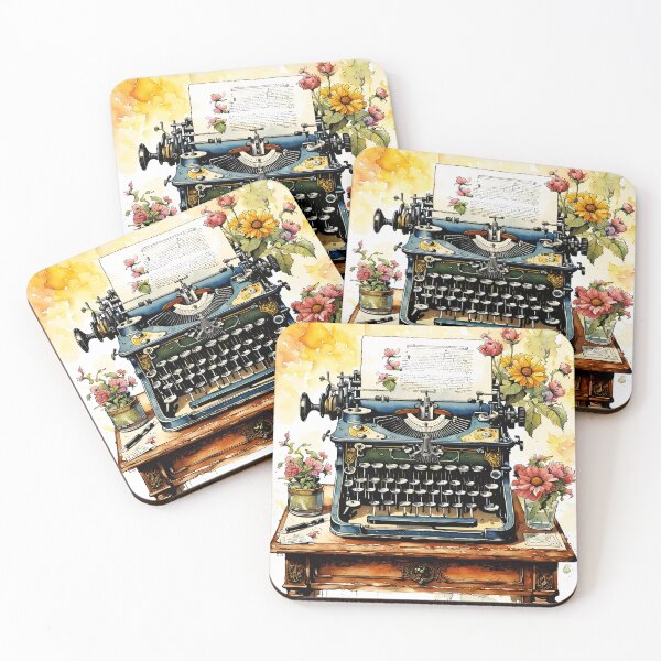 Item preview, Vintage typewrither on a desk designed and sold by Virtuadmin.