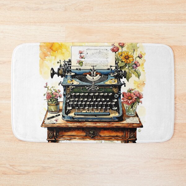 Item preview, Vintage typewrither on a desk designed and sold by Virtuadmin.