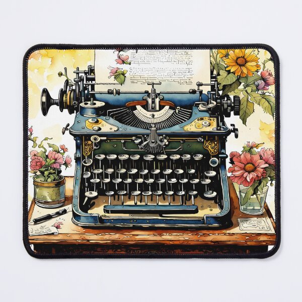 Item preview, Vintage typewrither on a desk designed and sold by Virtuadmin.
