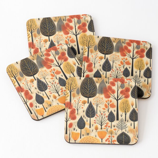 Item preview, Autumn trees abstract pattern designed and sold by SmileshareShop.