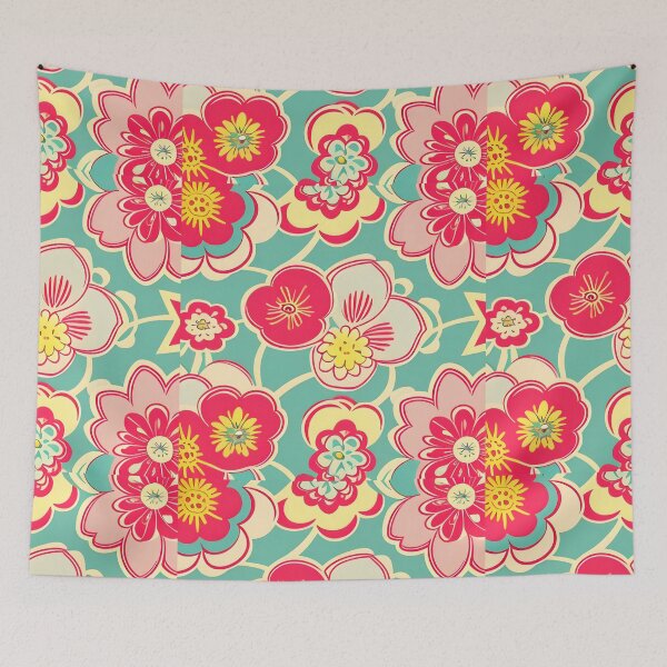 Artikelvorschau, Retro Blumen Muster entworfen und verkauft von homestylemarket.
