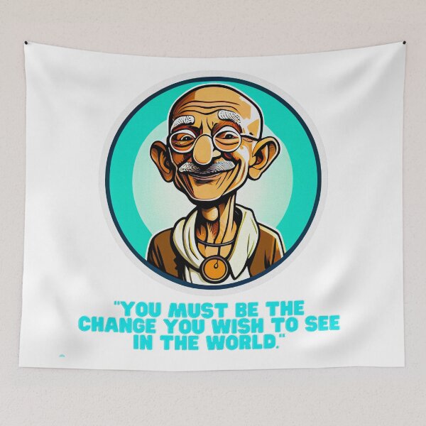 Item preview, Be the Change: Gandhi's Wisdom Illustrated Art designed and sold by ZenEvoke.