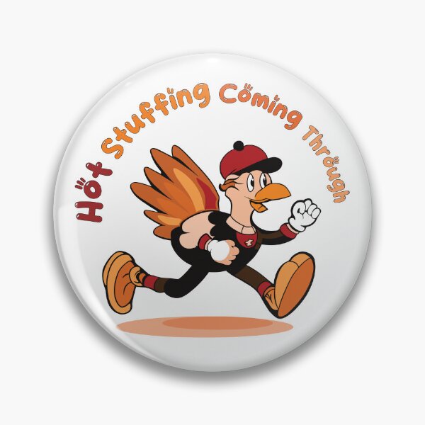 Item preview, Hot Stuffing Coming Through | Cartoon Turkey Running | Thanksgiving  designed and sold by KnockingLouder.