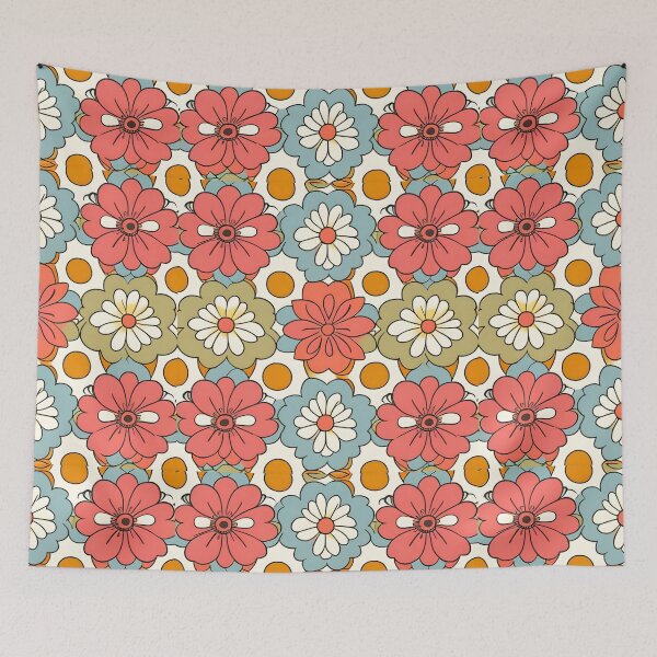 Artikelvorschau, Retro Blumen Muster entworfen und verkauft von homestylemarket.