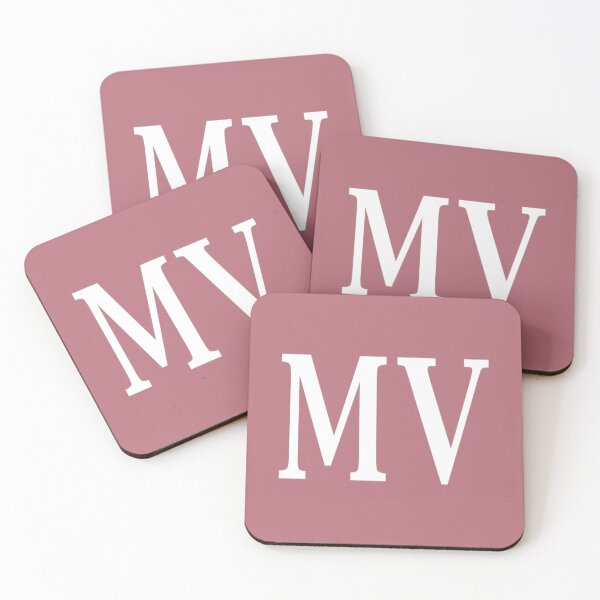 Item preview, MV Initials Monogram Elegant White Letters designed and sold by Jeallan Designs.