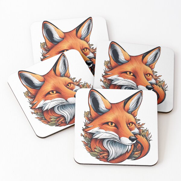 Item preview, Fox head with autumn leaves designed and sold by Salimgor Hangaround Music.
