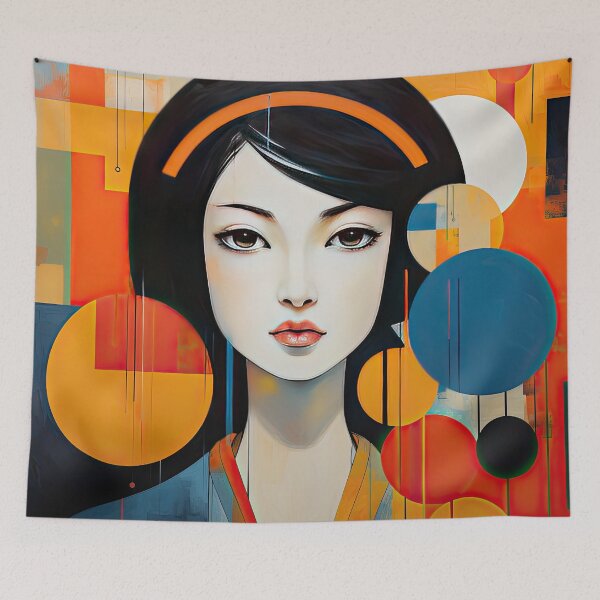 Item preview, Explore Simplistic & Minimalistic Japanese Geisha Portraits with a Majestic Touch designed and sold by ArtificialGenes.