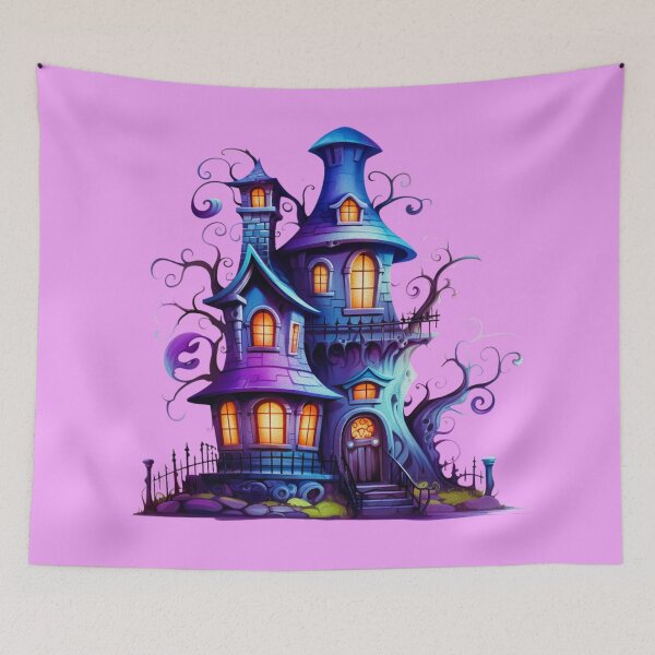 Item preview, Halloween Colorful Haunted House designed and sold by ZenEvoke.
