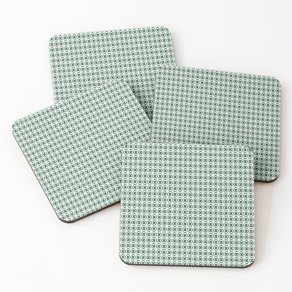 Item preview, Star Weave, Geometric pattern design. In faded forest green. designed and sold by I-Desire.