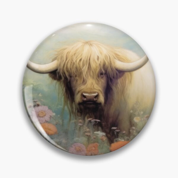 Item preview, Highland Cow in a Meadow designed and sold by Peonysunday.