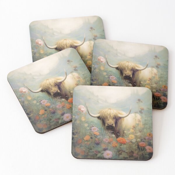 Item preview, Highland Cow in a Meadow designed and sold by Peonysunday.
