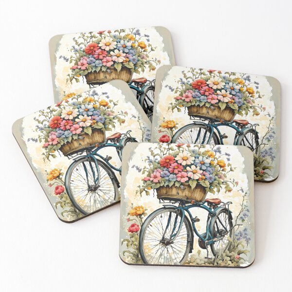 Item preview, Vintage bicycle with flowers designed and sold by Virtuadmin.