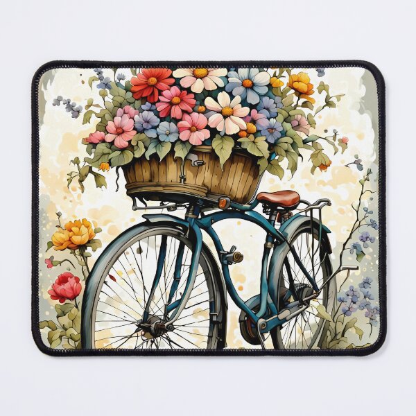 Item preview, Vintage bicycle with flowers designed and sold by Virtuadmin.