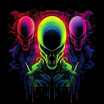 Artwork thumbnail, Neon Aliens by ARTelierDigital