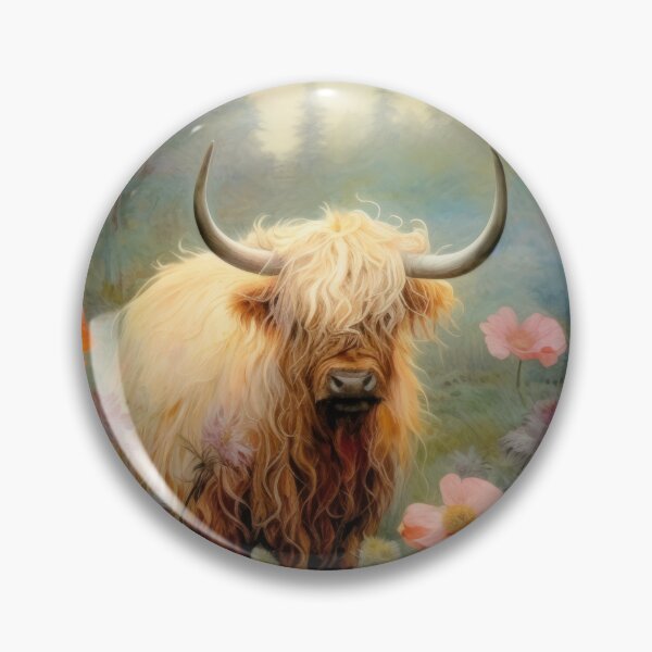 Item preview, Highland Cow in a Forest Meadow designed and sold by Peonysunday.