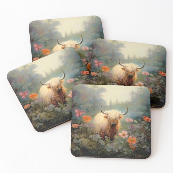 Item preview, Highland Cow in a Forest Meadow designed and sold by Peonysunday.