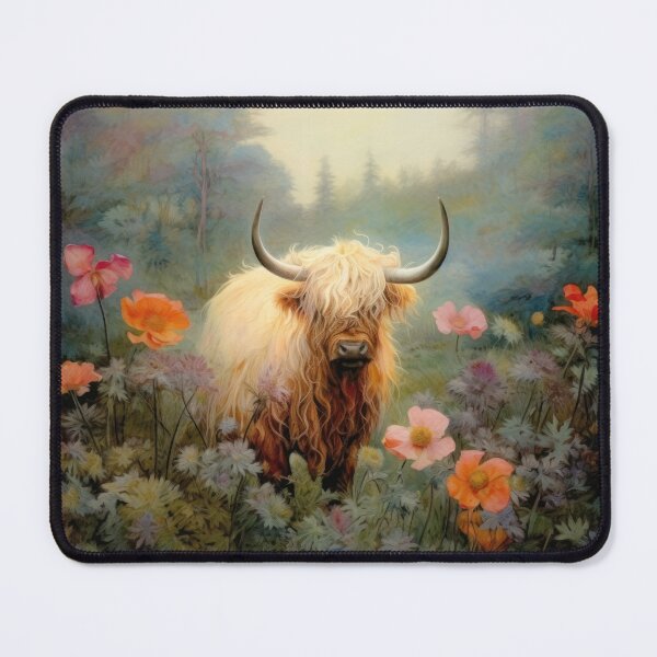 Item preview, Highland Cow in a Forest Meadow designed and sold by Peonysunday.