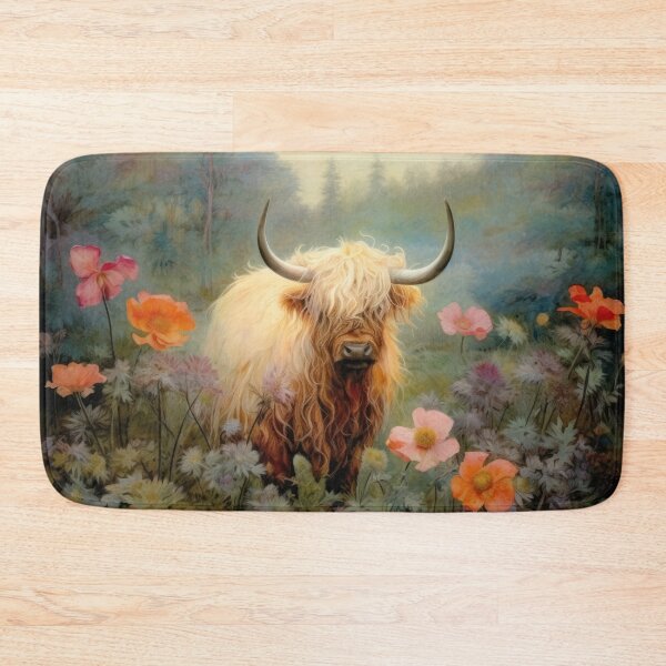 Item preview, Highland Cow in a Forest Meadow designed and sold by Peonysunday.