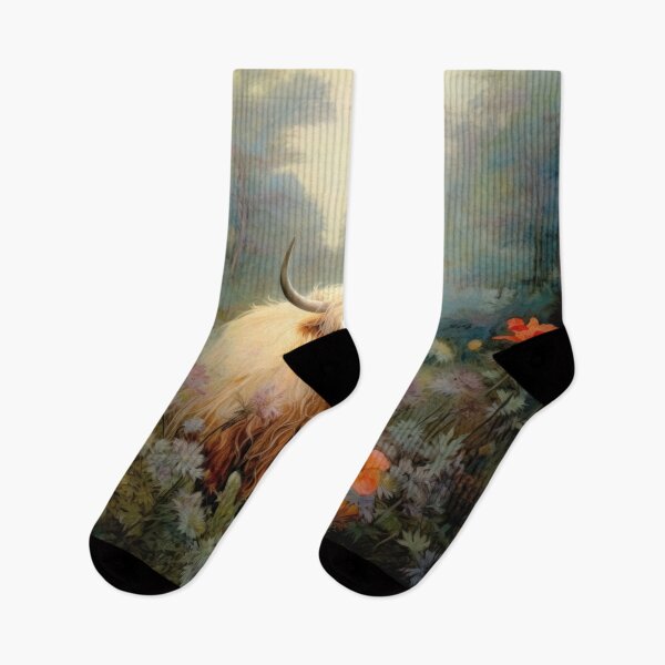 Item preview, Highland Cow in a Forest Meadow designed and sold by Peonysunday.