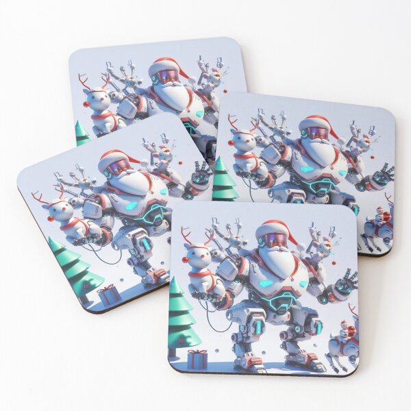 Item preview, Santa Claus, snowmen, reindeer, robots, flying designed and sold by KICIART.