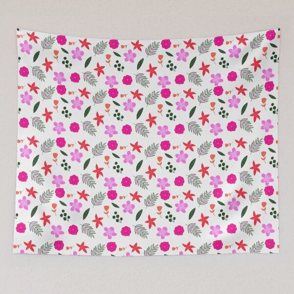Item preview, Bold Pink, Red, Green Floral Pattern designed and sold by crazyeydcreativ.