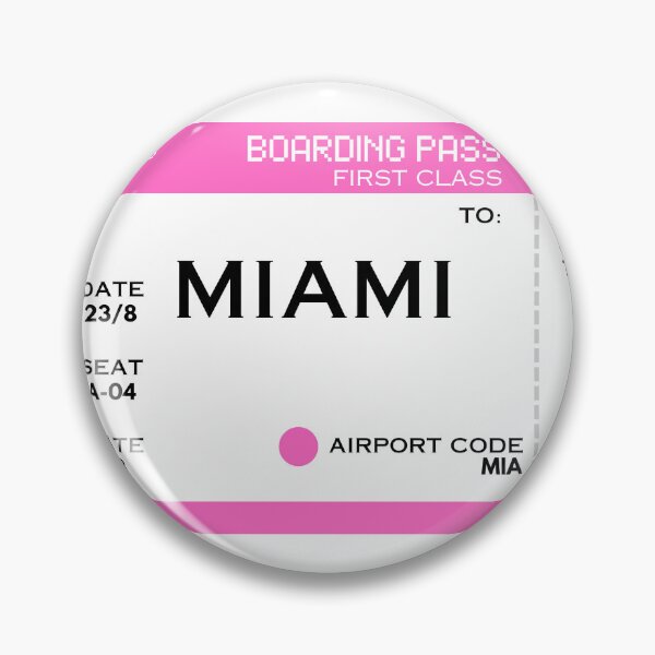 Item preview, Miami Airplane Boarding Pass designed and sold by RoamInk.