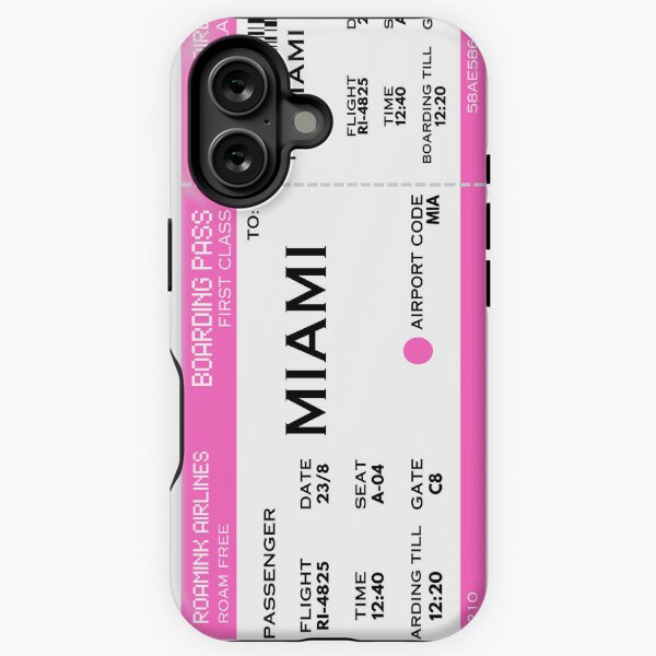 Vista previa del artículo con la obra «Tarjeta de embarque de avión de Miami», diseñado y vendido por RoamInk.