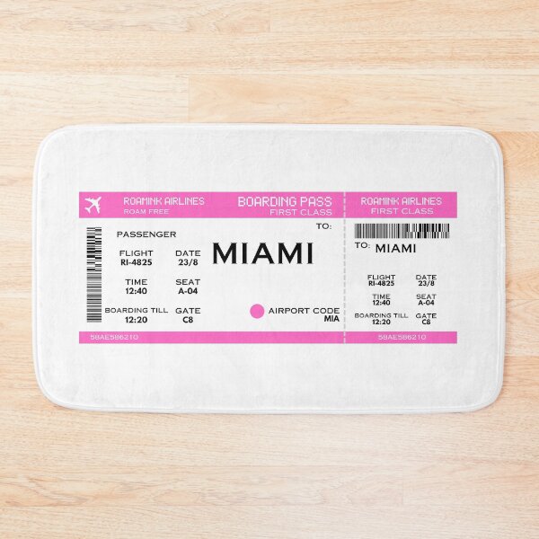 Item preview, Miami Airplane Boarding Pass designed and sold by RoamInk.