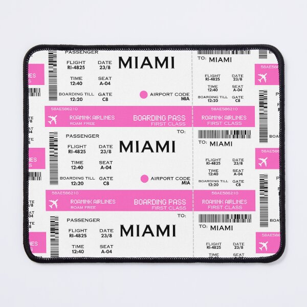 Item preview, Miami Airplane Boarding Pass designed and sold by RoamInk.