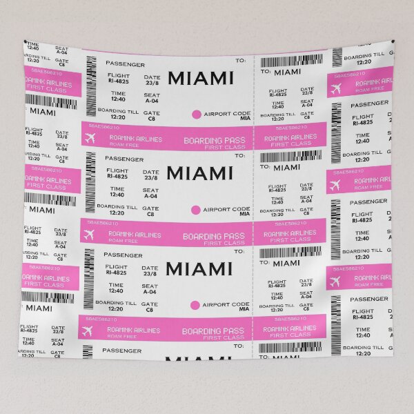 Item preview, Miami Airplane Boarding Pass designed and sold by RoamInk.