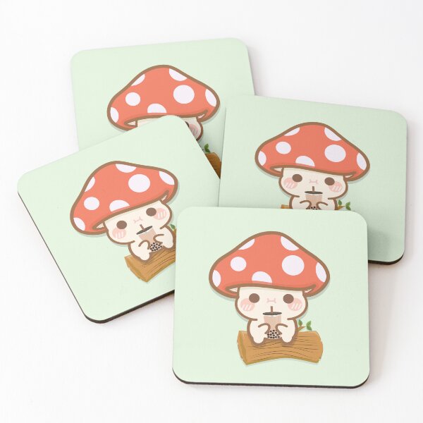 Item preview, Cartoon Mushroom Driking Boba designed and sold by cutecozynook.
