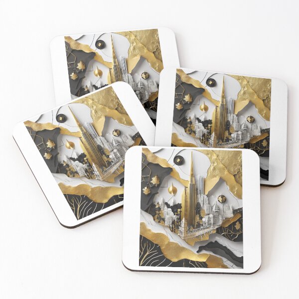Item preview, Golden City Dreamscape: A 3D Paper Fantasy designed and sold by Merakiartshop.