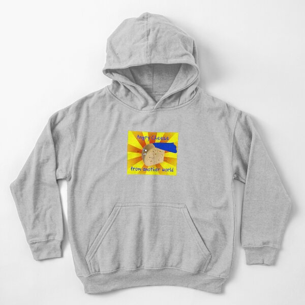 Angry Cheese from another world Kids Pullover Hoodie
