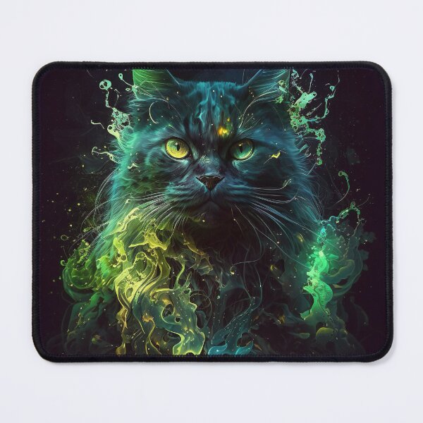 Item preview, Emerald green cat designed and sold by ARTelierDigital.