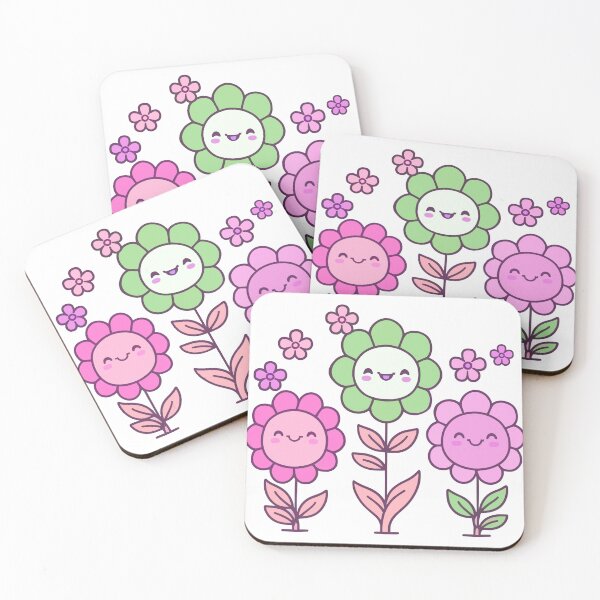 Item preview, Kawaii Flowerful Faces Digital Motif designed and sold by zolarche.
