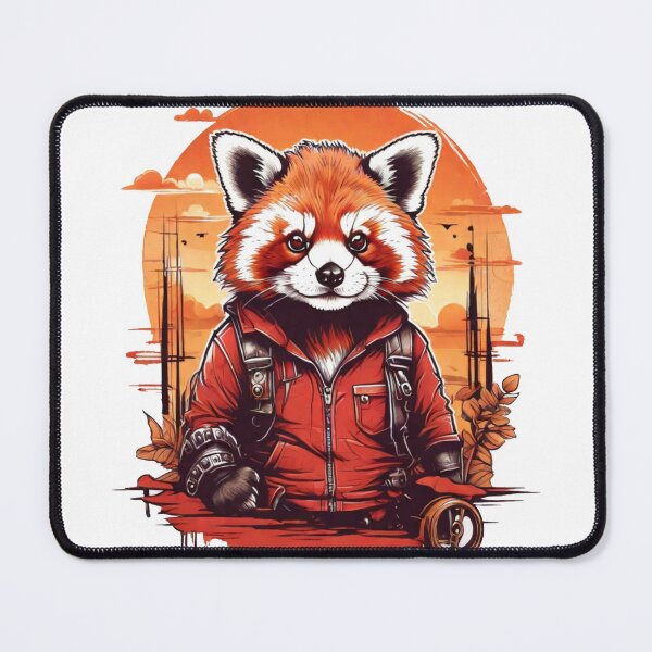 Item preview,  red panda over sunset in retro style designed and sold by Karaz's Animal Kingdom.