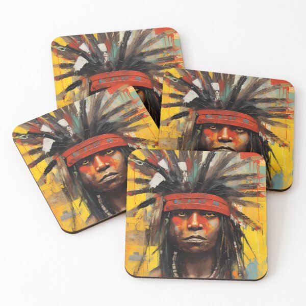 Item preview, Native American Feathered Portrait designed and sold by GiveMeMood.