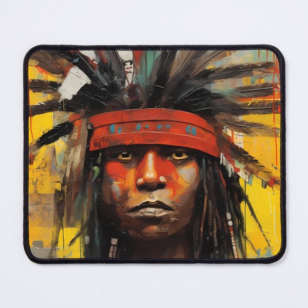 Item preview, Native American Feathered Portrait designed and sold by GiveMeMood.