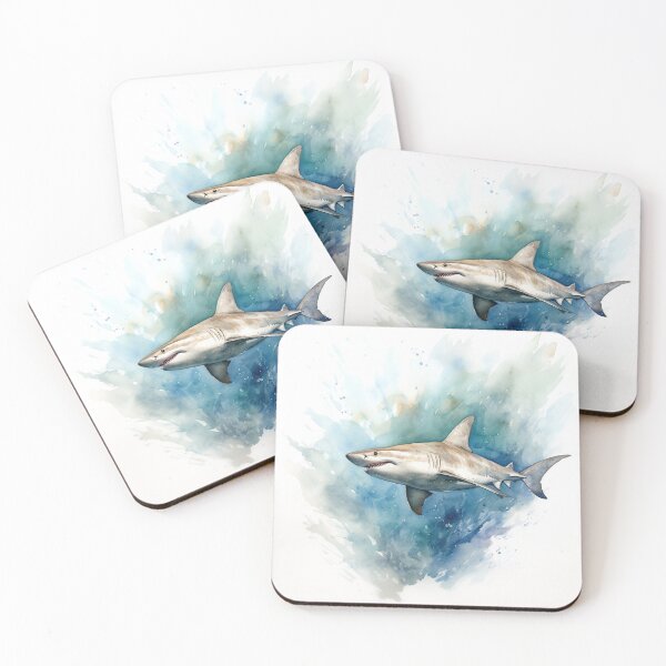 Item preview, Great white shark watercolor designed and sold by ARTelierDigital.