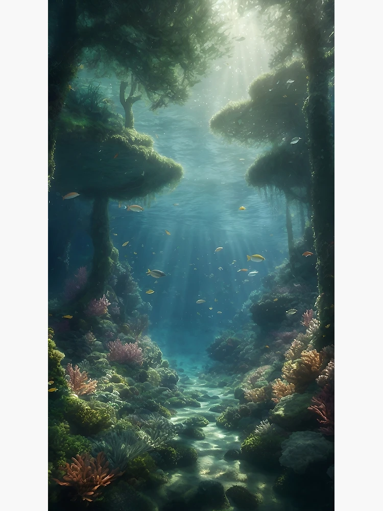 Thumbnail 3 of 3, Poster, Underwater Forest designed and sold by ROKANDESIGNART.