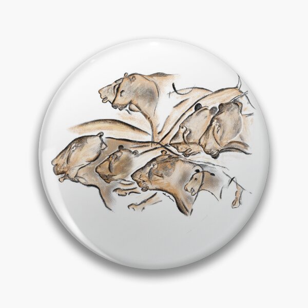 Item preview, Prehistoric cave painting of a pride of lions from the Chauvet Cave designed and sold by archbestos.