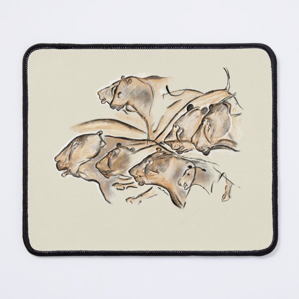 Item preview, Prehistoric cave painting of a pride of lions from the Chauvet Cave designed and sold by archbestos.