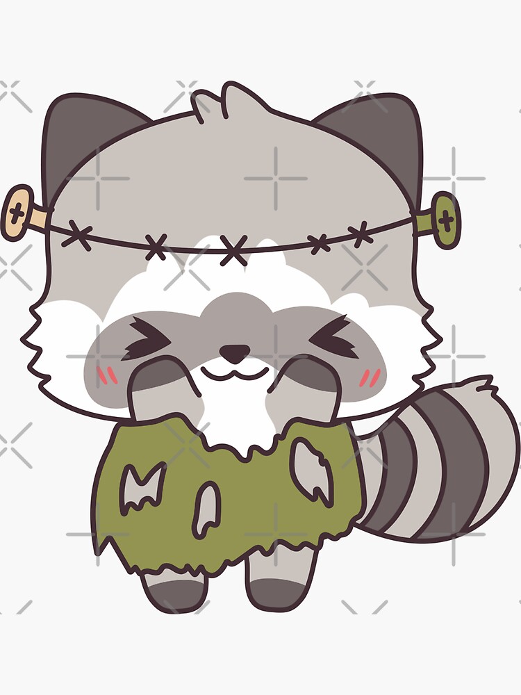 Cute raccoon illustration  Sticker for Sale by Yarafantasyart