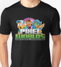Pixel Worlds Logo with Characters Unisex T-Shirt