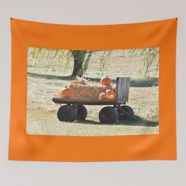 Item preview, Pumpkins and Straw Bale on Wagon Scene designed and sold by SEEphotos7171.