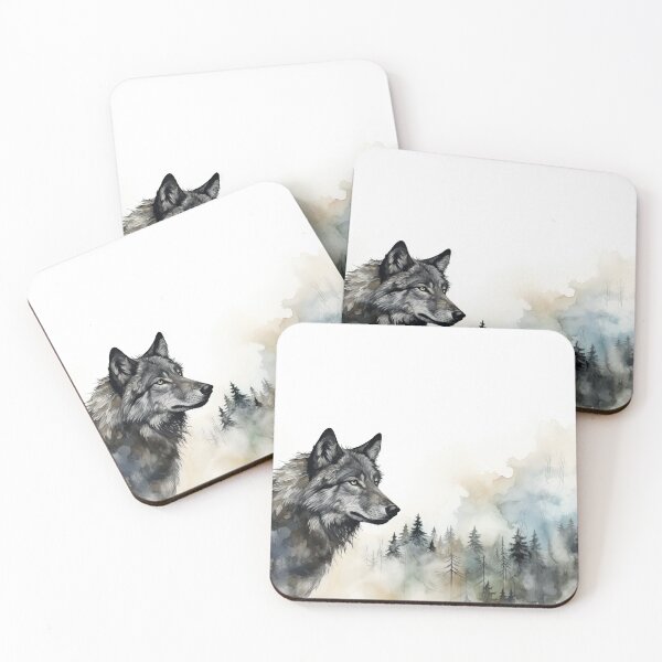 Item preview, Misty boreal watercolor wolf designed and sold by etherElric.