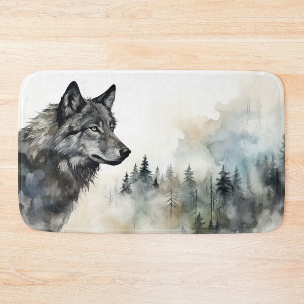 Item preview, Misty boreal watercolor wolf designed and sold by etherElric.