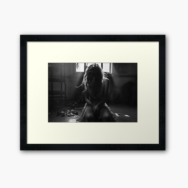 Item preview, Dear God; Come on up for the rising (phoenix from the ashes) female heartache black and white photographic rawpixel art print photograph designed and sold by Jéanpaul  Ferro.