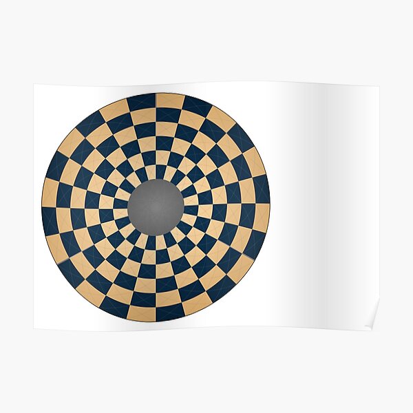 Circular Three Player Chess Board Poster