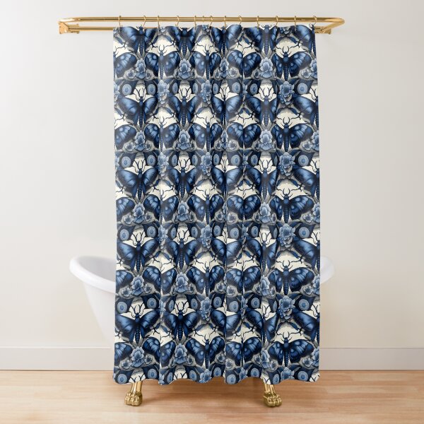 Uphome Beach Shower Curtain Aqua Seashell and India